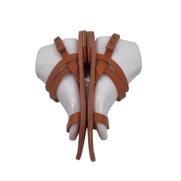 Everlane Brown Adjustable Strap Flat Strappy Leather Sandals Size 8 Women’s - Picture 8 of 10